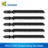 5PCS T144D Jig Saw Blade T Shank Reciprocating Saw Blade High Carbon Steel Jigsaw Blade Saber Blades for Plastic Woodworking