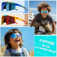 KAPVOE Photochromic Child Sunglasses Bicycle Cycling Glasses Teenagers Sports Glasses Boys Girls Windproof UV400 Goggles