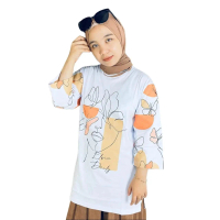 K2XSTORE / KAOS DISTRO PREMIUM MOTIF BUTTERFLY TUNIK WANITA KEKINIAN LENGAN 7/8 / ATASAN CEWEK KATUN