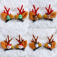 圣誕節圣誕樹頭飾裝飾可愛鹿角發夾女孩網紅創意發卡裝飾禮物飾品