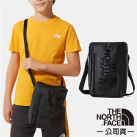 【The North Face】兒童款 大Logo多功能印花直筒休閒單肩包4L.隨身包(52T9-JK3 黑 N)