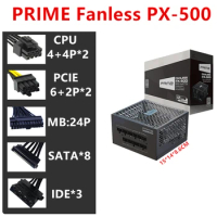 New Original PSU For Seasonic 80plus Titanium Zero Noise Without Fan 450W 500W Power Supply PRIME Fanless PX-500 PX-450