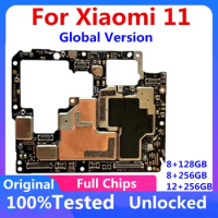 Global Version For Xiaomi 11 Mi 11 5G Original Unlocked Motherboard Mainboard Need Fingerprint 128GB 256GB Circuit Board