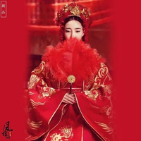Empress Red Bride Wedding Costumes Full Embroidery Hanfu for Newest TV Play Phoenix Warriors- Legend of Heavenly Tear