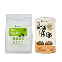 【光量生技】豌豆蛋白800g/袋與機能膳纖360g/罐(全素食植物蛋白與三種膳食纖維/全素製造/藥師配方)