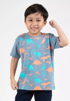 FOREST Forest Kids Boys Premium Cotton Interlock Round Neck Graphic T-Shirt | Baju T-Shirt Budak Lelaki - FK20228-38DustyBlue