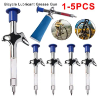 1-5PCS Cycling Aluminum Alloy Grease Gun Mini Nozzle Syringe Bicycle Accessories Upkeep Chain Injector Cycling Supplies Oiling