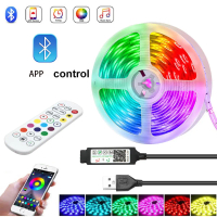 ไฟแถบ LED, ความยาว 1-30 เมตร, 5V, 24 ปุ่ม, การควบคุมอินฟราเรดและแอพ, อินเทอร์เฟซ USB, SMD3535, เหมาะ