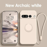 For google pixel 6a 6 pro 6 case magnetic ring holder liquid silicone funda For googe pixel7 pixel 6 a pro coque protector cove