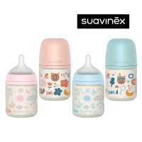 suavinex 蘇維妮 新生兒適用玻璃寬口奶瓶_120ML(新防脹氣閥 智能平衡瓶內外氣壓)