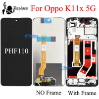 Black 6.72 Inch For Oppo K11x 5G PHF110 LCD Display Touch Screen Digitizer Panel Assembly Replacement / With Frame