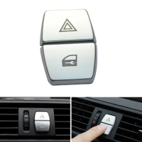 Chrome Button Cover Decals Parts Replacement Silver ABS Accessory For BMW 5 Series F10 F07 Warning Lamp Durable New