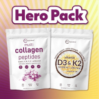 gaawo- Micro Ingredients Hero Pack: Bột Peptide Collagen Đa Loại 1LB & Vitamin D3 K2 10000IU 300 Viê