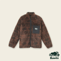 【Roots】Roots男裝-城市悠遊系列 異材質口袋雪爾帕印花外套(棕色)