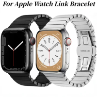 Metal Link Bracelet Strap for Apple Watch Band 49mm 45mm 44mm 40mm 41mm 42mm Stainless Steel Belt iWatch Ultra 9 8 7 6 5 SE Belt