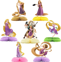 Rapunzel Birthday Party Decorations 7Pcs Tangled Theme Party Centerpieces Table Toppers Double Side