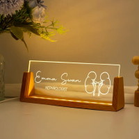Cross-Border Wholesale USB Acrylic 3D Night Light Family Name Line U-Shaped Bracket Atmosphere Light