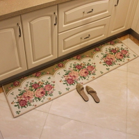✤宜家✤時尚玫瑰花地墊 廚房浴室衛生間吸水長條防滑地毯