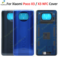 For Xiaomi POCO X3 Back Battery Rear Housing Door Cover For Xiaomi POCO X3 NFC Back Housing With Camera Lens