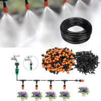 Fog Nozzles irrigation system Portable Misting Automatic Watering 5-40m Garden hose Spray head with 4/7mm tee and connector