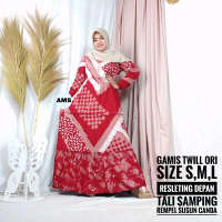 Batik Altha MS Gamis Twill Ori Tebal Premium Size S M L Daster Berkualitas Lengan Panjang Pekalongan