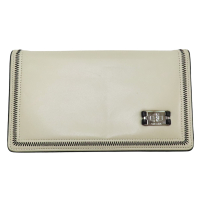 【二手名牌BRAND OFF】CHANEL 香奈兒【再降價】米白色 羊皮 2.55 雙折長夾 (無卡)