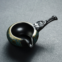 黑陶側把公道杯功夫茶具家用簡約日式茶海分茶器均杯茶道配件