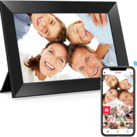 Digital Picture Frame 10.1 Inch WiFi Electronic Photo Frame 32GB Storage SD Card Slot Desktop IPS Touch Screen