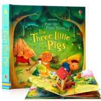 Usborne Pop-Up Three Little Pigs English 3D Flap Picture Books Kids Reading Book baby learn English language Books for Children