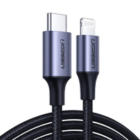 【綠聯】1M蘋果MFi認證USB-C to Lightning 3A快充傳輸線Aluminum BRAID版