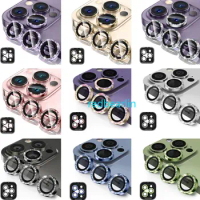 50pcs Glitter Diamond Lens Cover For Iphone 12 13 14 15 Pro max 11 15 Plus Camera Screen Protector Metal Lens Ring Sticker Cap