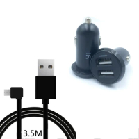 for xiaomi yi Car charge Dual USB Port yi Car Charger Car Adapter for Dash Cam for yi Cable Micro USB Cable for Car DVR