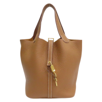 【二手名牌BRAND OFF】HERMES 愛馬仕 金色 Togo 牛皮 Picotin 22 手提包 K刻