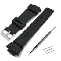 26*16mm Silicone Watchband For G Shock GAW-100/GLX/GA-200/150/201/300/310/GAS-100 Black Replacement Band Strap Watch Accessories