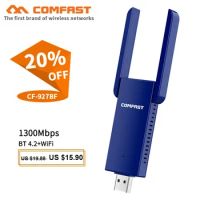 CF-927BF Bluetooth + Wifi 2 in 1 Network Card Wifi Adapter 2.4G 5ghz 1300Mbps PC Laptop Computer Bluetooth Transmitter Dongle
