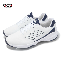 adidas 高爾夫球鞋 ZG23 男鞋 白 藍 輕量 皮革 避震 鞋釘 高球 運動鞋 愛迪達 HP2224
