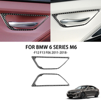 มือจับประตูภายในรถอุปกรณ์จัดแต่งทรงผมสำหรับ BMW 6 Series M6 F12 F13 F06 2011-2018 M กีฬาจริงสติกเกอร์คาร์บอนไฟเบอร์