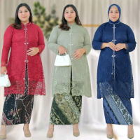 Kebaya Jumbo Ld 140 5XL Atasan Kebaya Modern Brokat Payet NJ Wanita Dewasa Kondangan