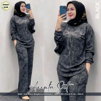 One Set Jeans Wanita Muslimah Terbaru Kekinian Modern Ootd Casual Daily Nyaman Matt Knit Jeans Babyt