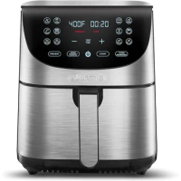 Gourmia Air Fryer Oven Digital Display 7 Quart Large AirFryer Cooker 12 Touch Cooking Presets, XL Air Fryer Basket 1700w Power
