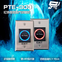 昌運監視器 SCS PTE-300 非接觸式開門按鈕 紅外線感應門禁開關 雙LED指示燈 不鏽鋼面板設計