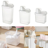 Airtight Laundry Detergent Dispenser Washing Powder Container With Measuring Cup For Powder Softener Bleach Storage Container