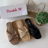 DoubleM ( TA032 Size 36-40 ) Readystock Women Sandal Ribbon Flat Shoes