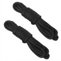 16.5 Feet Double Braided Nylon Black DockLine Boat Dock Line Mooring Rope Anchor Rope Ultra Strong Dock Lines
