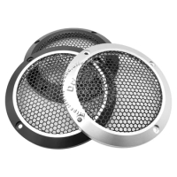 For 4" Inch 119mm Speaker Grill Conversion Net Cover Car Audio Decorative Circle Full Metal Mesh Grille Black/Silvery