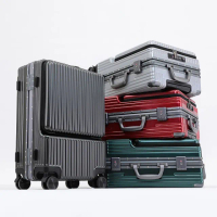 【好玩旅物】22吋鋁框USB充電商務旅遊兩用行李箱(充電行李箱 乾濕分離 鋁框行李箱)