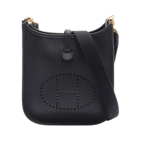 【二手名牌BRAND OFF】HERMES 愛馬仕 黑色 TC皮革 Evelyne TPM Amazone 肩背包 W刻