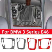 สำหรับ BMW 3 Series E46 323i 328i 330i 325i 1999-2004อุปกรณ์เสริมคาร์บอนไฟเบอร์ภายในรถเกียร์ Shift แผงฝาครอบสติกเกอร์