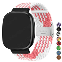 Braided Solo Loop Strap for Fitbit Versa 3 4 Band Adjustable Nylon Sport Watchband Bracelet for Fitbit Sense 2 Bands Watchband