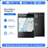 Blackberry Passport Q30-3 Refurbished-Unlocked Quad Core 4G LTE 3GB RAM 32GB ROM 13.0MP BlackBerry OS Cell Phone Free Shipping